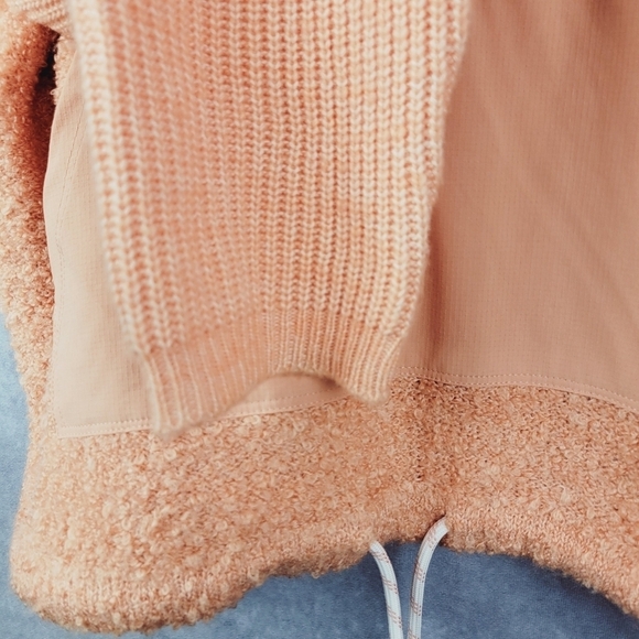 FLX Hooded Half-Zip Mixed-Media Pullover Blushed Out Size M - Picture 14 of 16